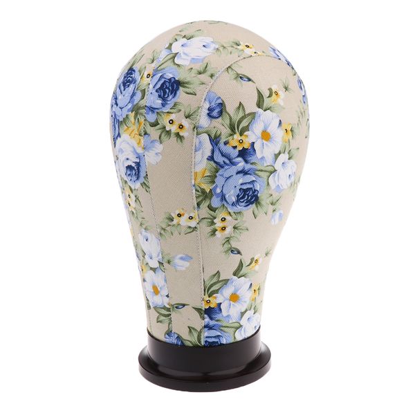 

22" cork block mannequin head model - wig hat headset display stand, White