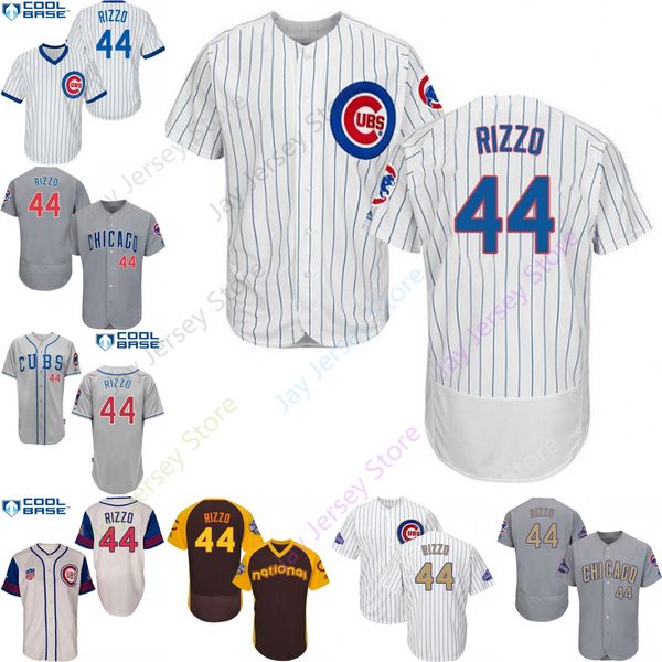 

2019 chicago 44 Anthony Rizzo Jersey Cubs Jerseys Cool Base Flexbase Home Away White Black Red Grey Pullover Button Men Women Youth