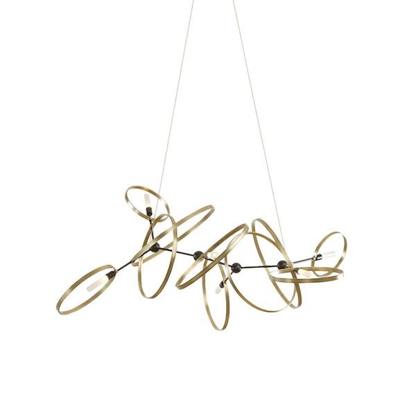 

led nordic modern rose gold creative pandent lamp artistic lamp chandelier ring-shapedr for living room dining room conference hall bedroom