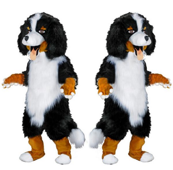 Acheter Nouvelle Profession Moutons Chien Mascotte Costumes Halloween Dessin Animé Taille Adulte Noir Et Blanc En Peluche Chien Chiens Fantaisie Robe