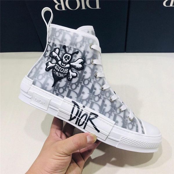 

2020 flowers technical canvas " b23" high-sneaker oblique casual trainers womens mens shoes designer shoes