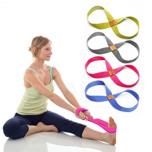 

yoga stretch belt belt 8 shaped women's yoga rally belt rope wrist waist leg training gym accessories fitness equipment