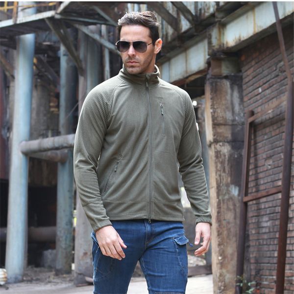 

outdoor camping tactical jacket men's multi-pocket fleece warm coats training climbing hiking fishing sports jacket, Blue;black