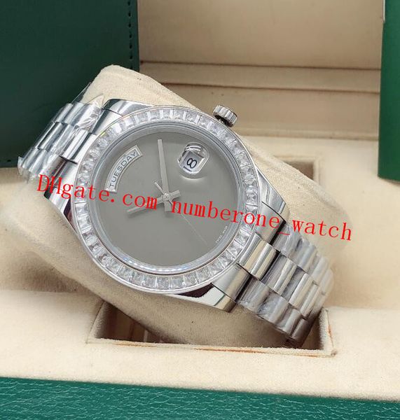 

latest version 5 style mens diamond bezel stainless steel 41mm blank dial automatic fashion men's watches wristwatch