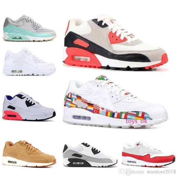 

designer luxury running shoes 90 mens womens international flag infrared essential triple black white ltr pink 2019 sneaker size 36-45