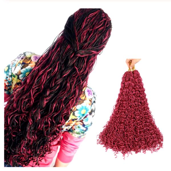 

28inch zizi braids crochet box colored synthetic hair extensions brown blonde crochet hairs 48strands/pack, Black