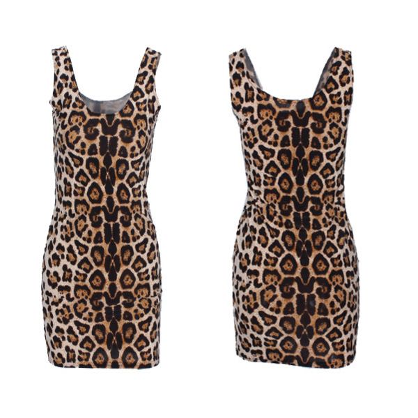 

SexeMara KNITTING 2015 Women Autumn Casual Dress X-280 Leopard grain Print Ladies Dress