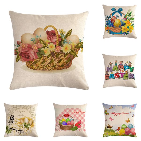 

с пасхой день egg наволочки 45x45cm белье смесь диван подушка обложка home decor письмо наволочка zy884