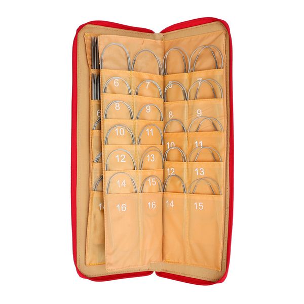 

koknit 121pcs / набор вязальных спиц набор 11 размеры прямые и circular knitting крючки иглы набор для хранения сумки для женщин подарок