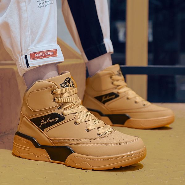 

2020 new leather casual shoes men shoes fashion vulcanized thick bottom outdoor sports mens zapatillas hombre