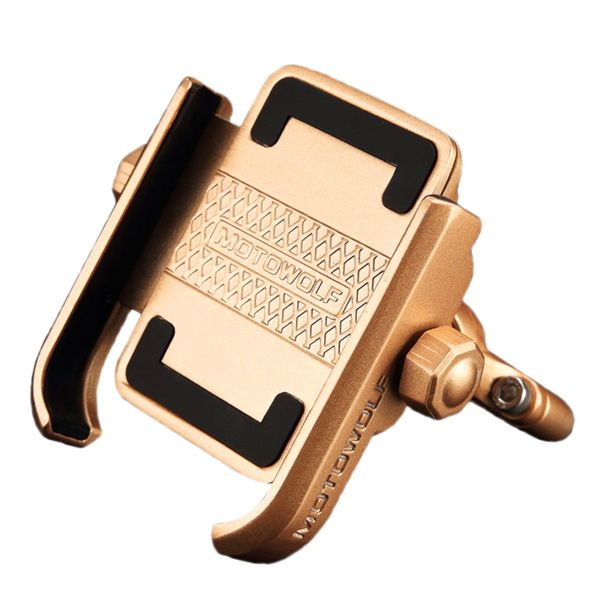 

360Â° adjustable motorcycle handlebar mount holder for 4-6" cell phone gold
