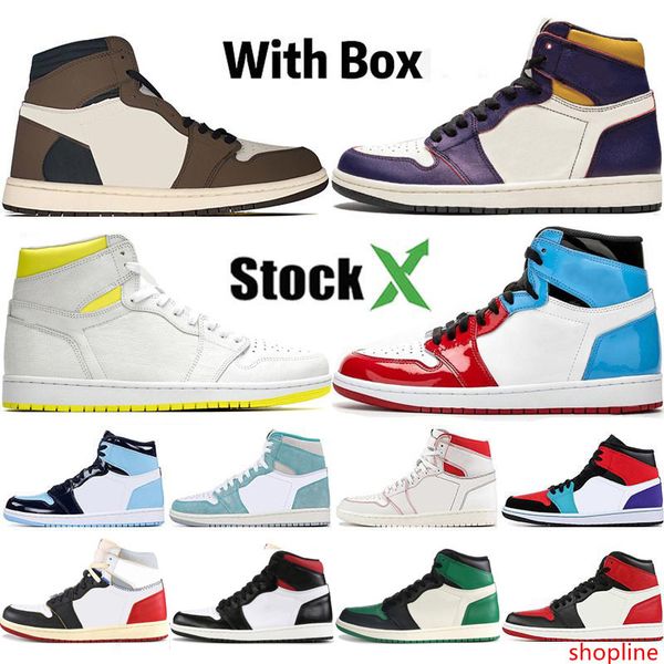 

with stockx mens basketball shoes 1s obsidian unc fearless phantom turbo green 1 backboard gym red sport sneaker trainer size 5.5-13