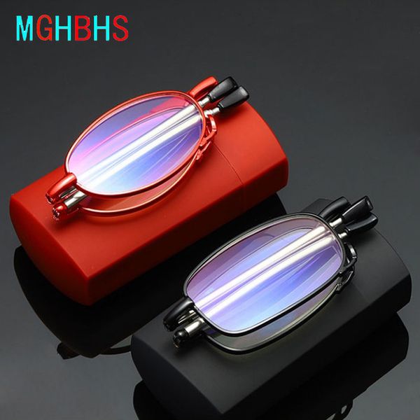 

mghbhs нового высокого качества unisex портативный складной anti-blue light reading glasses для портативных очки case, White;black