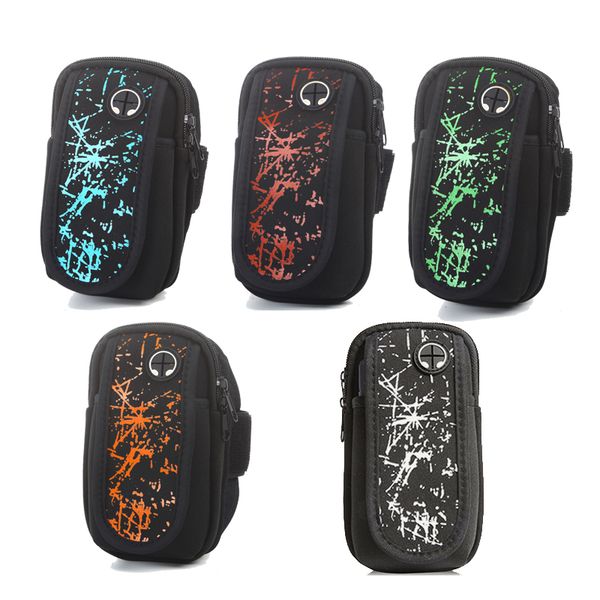 

double fish running arm bag waterproof lycra fabric running pounch bag for 5.5 6.5 inch phones case cell phones