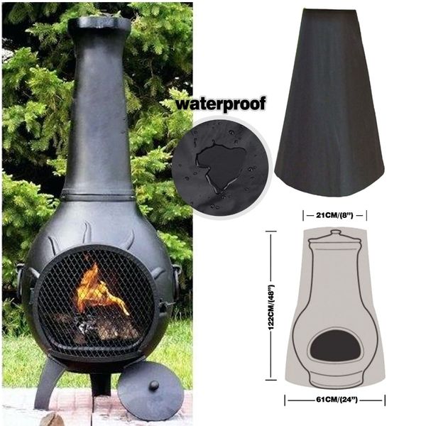 

190t black waterproof garden chimnea/chiminea chimney cover 122*21*61cm