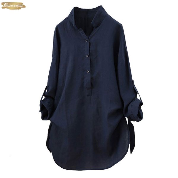 

size blouses plus 5xl womens and autumn 2019 solid button ladies vintage long sleeve long shirt woman clothes, White