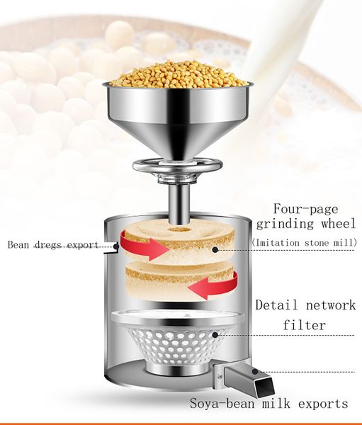 Máquina comercial de tofu de leite de soja 220 v máquina de leite de soja comercial de aço inoxidável Máquina de leite de soja industrial de leite de soja