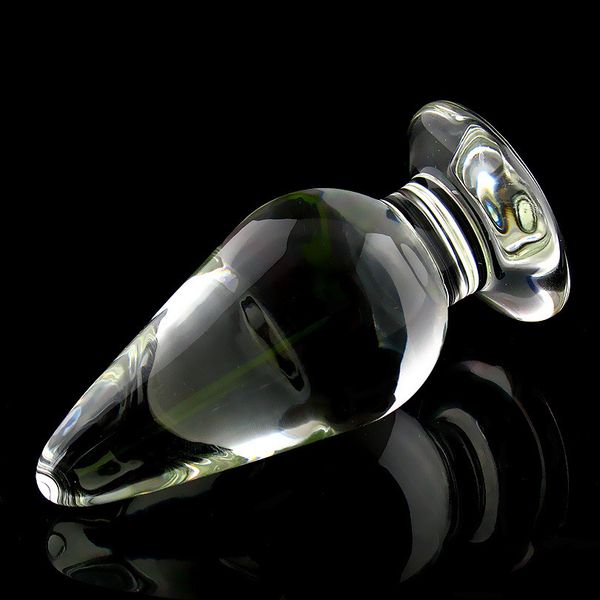 55mm transparentes Glas Analplug Dildo Anus Dilatator Expander Buttplugs großer großer Buttplug Arsch Sexspielzeug für Frau Y200422