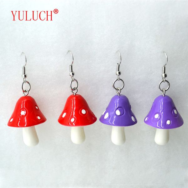 

yuluch fashion woman sweet fresh handmade plastic simulation mushroom earring jewelry accessories gift, Silver