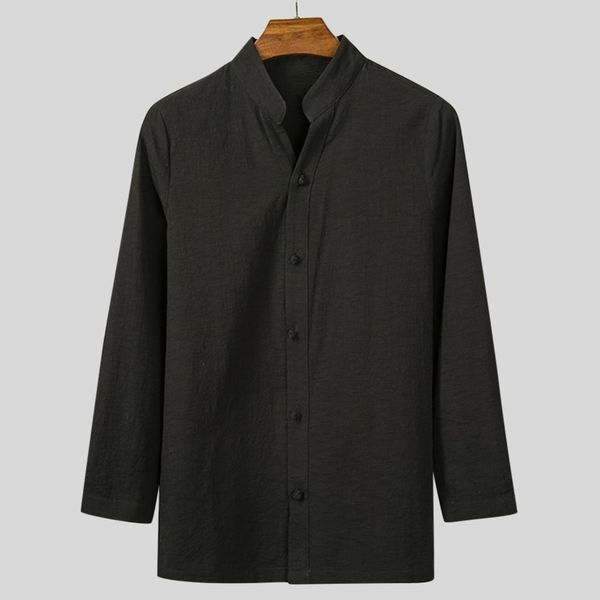 

men's shirts blusa masculina new style long sleeve shirts men casual printed loose turn-down collar blouse camisa masculina, White;black