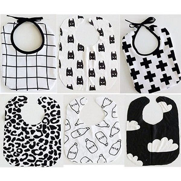 

cute baby toddler kids boy girl plaid pattern saliva towel lunch feeding bibs