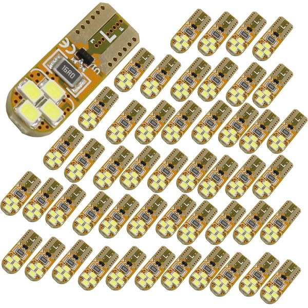 

ysy 50pcs t10 168 194 501 w5w 8smd 2835 led canbus no error car auto clearance reverse reading light bulb lamp dc12v 8smd