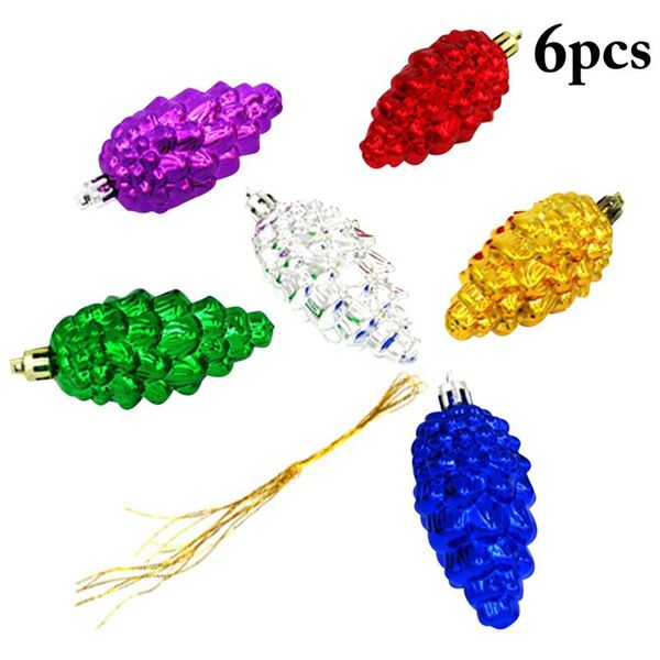 

6pcs fashion christmas hanging ornament pinecone shape pine cones hanging decor xmas tree ornament xmas new year party decor