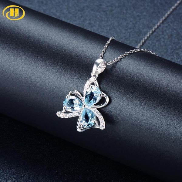 

hutang cloverleaf pendant real 925 silver necklace for woman natural sky blue z and similar diamond fine jewelry