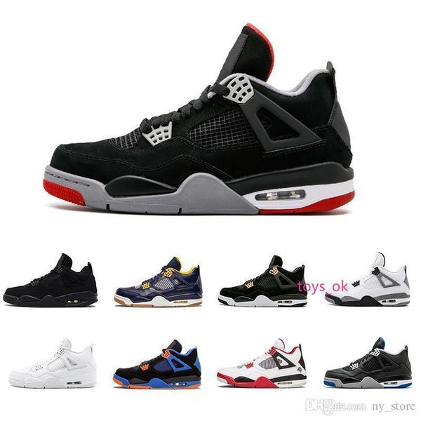 

mens 4s basketball shoes pure money premium black cat white cement bred fire red fear alternate sports shoes sneakers size 41-47