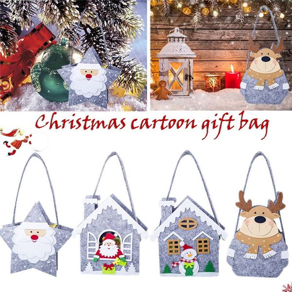 

christmas candy gift bag treat tote five pointed star santa claus house santa house christmas snowman christmas elk