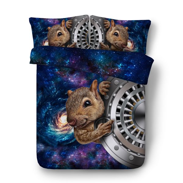 Squirrel Kids Duvet Cover Set Animal Print Decorative Bedding Set