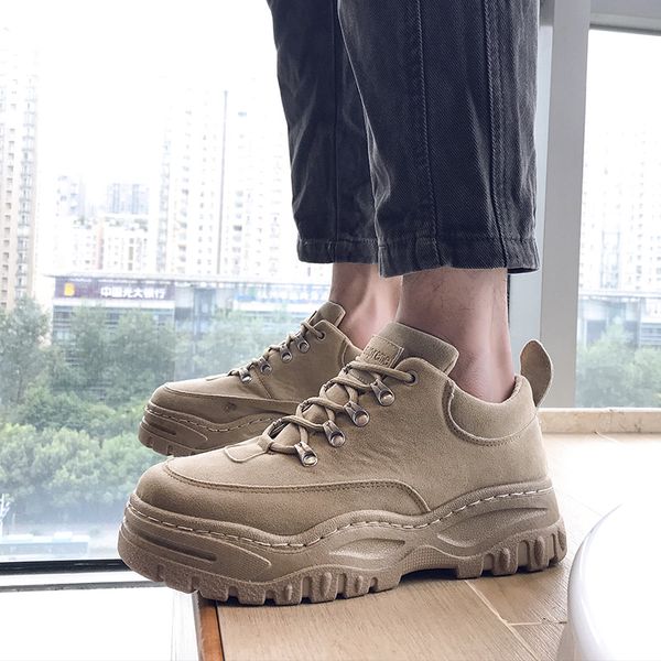 

nice high sneakers men casual shoes lace-up breathable platform shoes fashion chaussure homme trainers zapatos hombre, Black