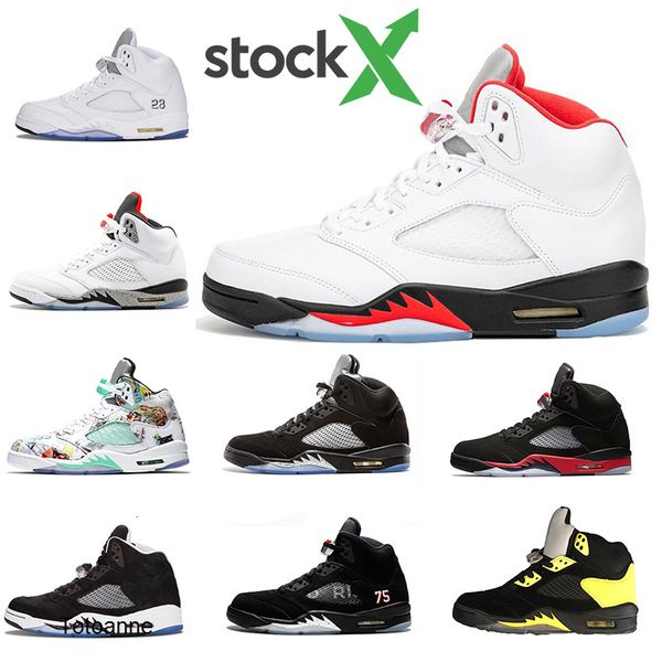

stoct x 2020 5 5s wings international flight mens basketball shoes red suede white men sports sneakers designer trainers