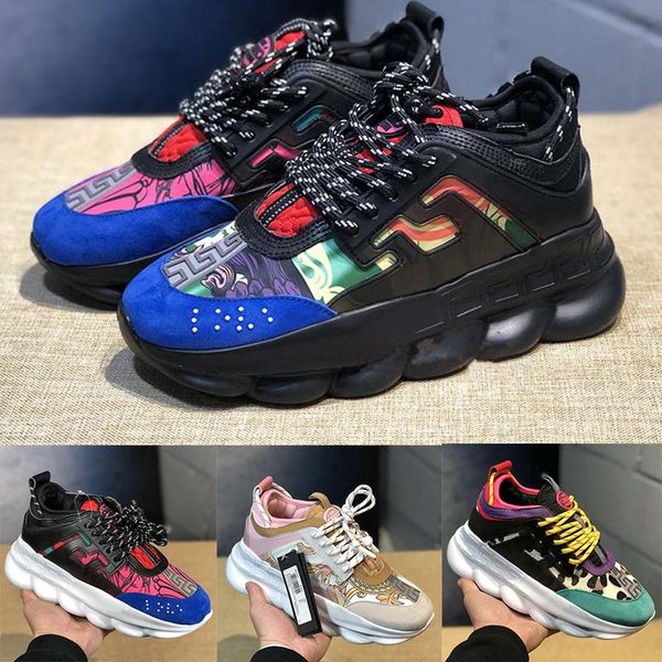 

2019 Chain Reaction Casual Designer Men Sneakers Fashion Lightweight Link Embossed Sole With Dust Bag Trainers Sport Casual Shoes