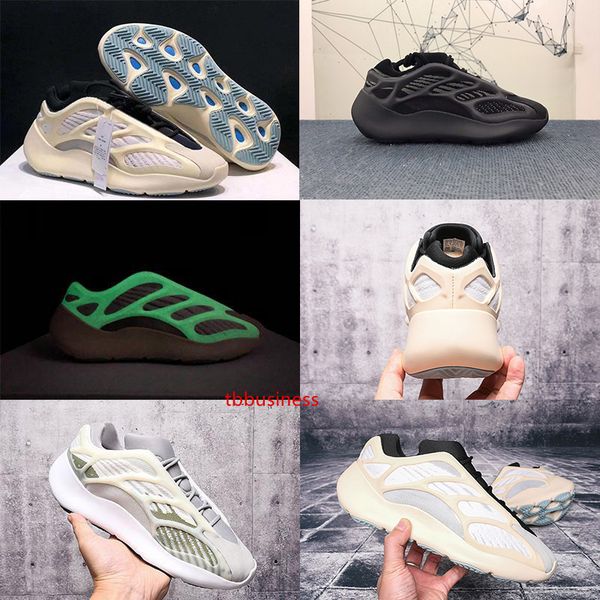 

новый выпуск дизайнерской обуви azael white 700 v3 kanye west мужские женские кроссовки кроссовки светятся в темноте высокое качество с