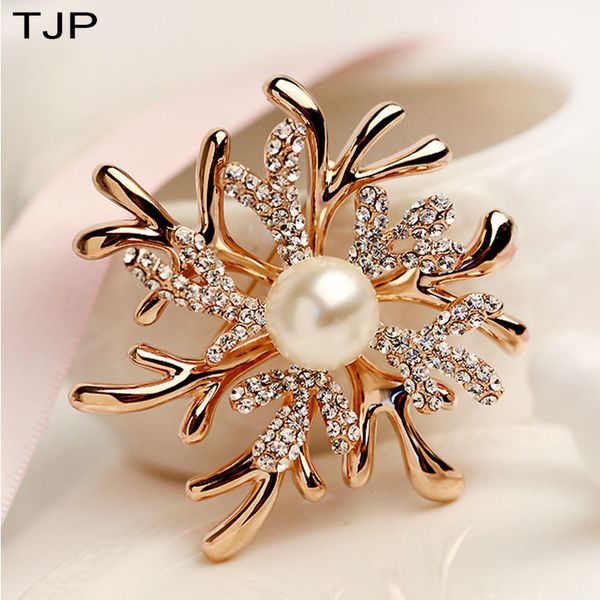

tjp antlers pearl coral flower women's brooch new year dress accessories broches women, Gray