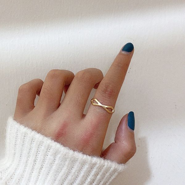 

simple temperament wild wisp diamond open ring ring ring cold wind, Silver