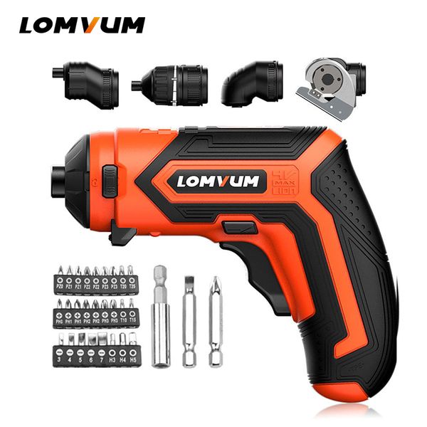 

lomvum electric screwdriver with mini conversion heads multi-function cordless rechargeable power tool sets built-in battery