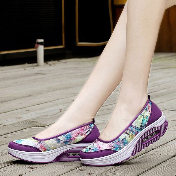 

2019 spring autumn women flat platform shoes woman comfortable slip-on casual shoes thick sole heel ladies moccasin, Black