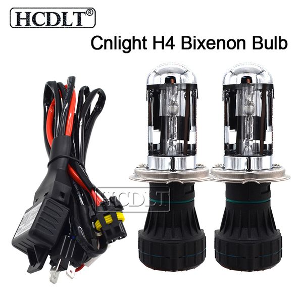 

hcdlt 35w bixenon h4 cnlight high low beam hid replacement bulb lamp h4-3 4300k 5000k 6000k for car headlight xenon h4 hid kit