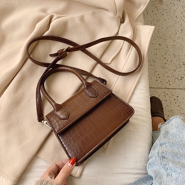 

аллигатор ретро малый сумки женщин lady mini tote luxury new плечо сумка камень шаблон маленький квадрат crossbody сумка