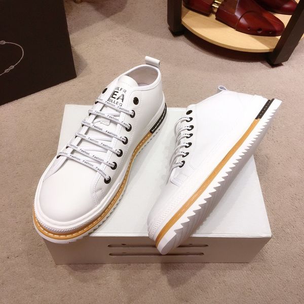 

genuine leather mens shoes fashion luxury pd fabric sneakers casual shoes for men trainers soft comfortable sneakers for men, Black