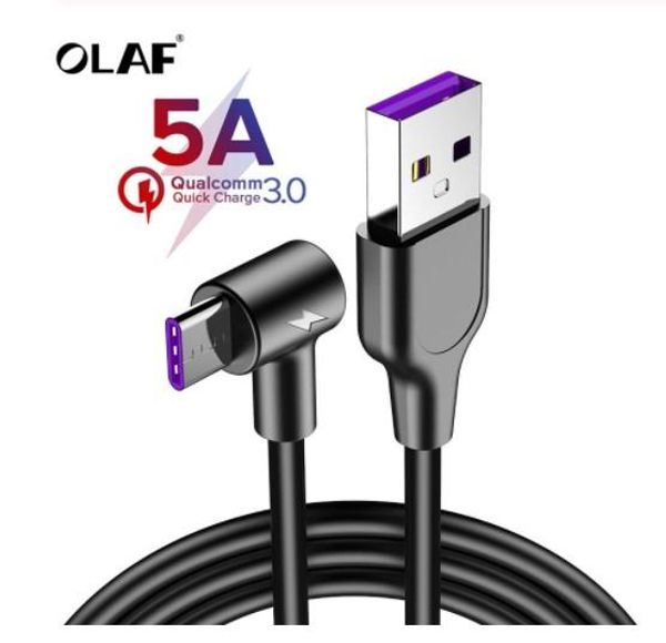

sale 90 degree usb type c cable 5a supercharge cable for huawei p30 pro p20 lite quick charging fast charger cord for samsung s9