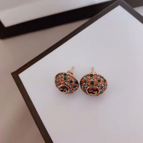 

2020 new european and american earrings, round heavy color earrings, brass material, professional accessories, high quality, White