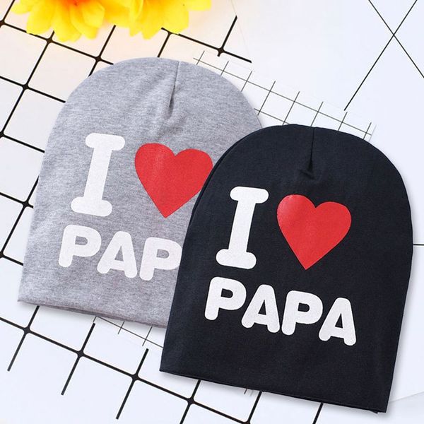 

i love papa mama letter print baby cap spring autumn knitted warm beanie cotton baby hat for girls toddler kids boy, Yellow