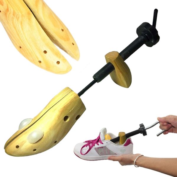 

durable solid wood all-around shoes stretcher for shoes po66, White;pink
