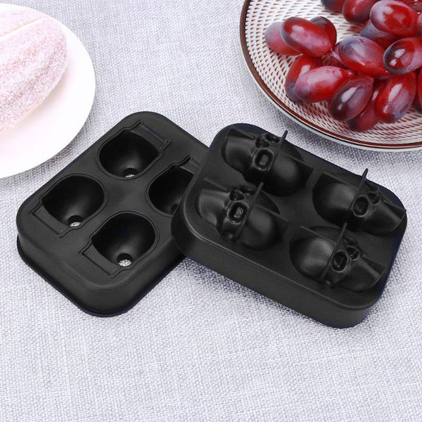 

3d череп ice mold maker силикон шоколад 4-cavity торт конфеты плесень бар партия прохладных виски вино мороженых инструменты