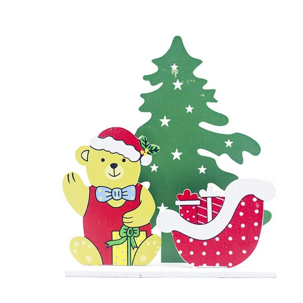 

creative christmas decoration wooden splicing ornament painted christmas tree deskdecoration decoration