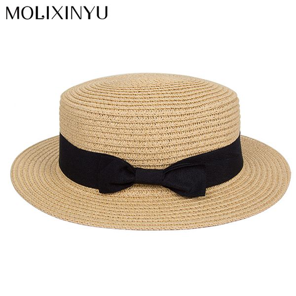 

molixinyu baby sun hat child wide brim bowknot hat beach straw parenting girls panama caps baby cap for girls sun cap, Yellow