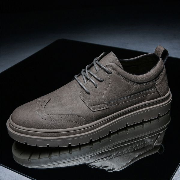

new fashion mens casual shoes triple black grey dark red mens designer shoes leather platform women sports sneakers size 3944 made in china, A1